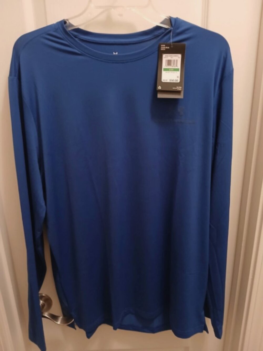 Under Armour Rush Loosegrear Performance Training Long Sleeve Blue Tee L NWT